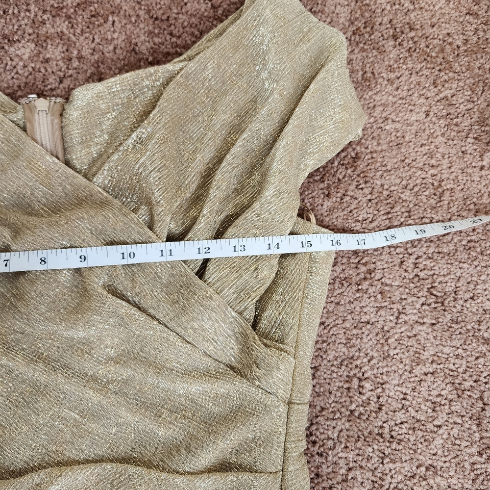 Talbot Runhof Off-The-Shoulder Gathered Metallic Voile Wide-Leg Jumpsuit… - Picture 10 of 16